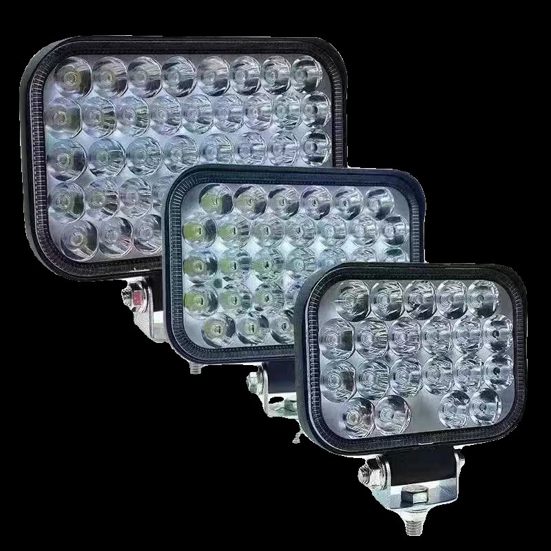 货车led射灯12v24伏高亮挖掘机农用汽车叉车大灯倒车改装散光方灯