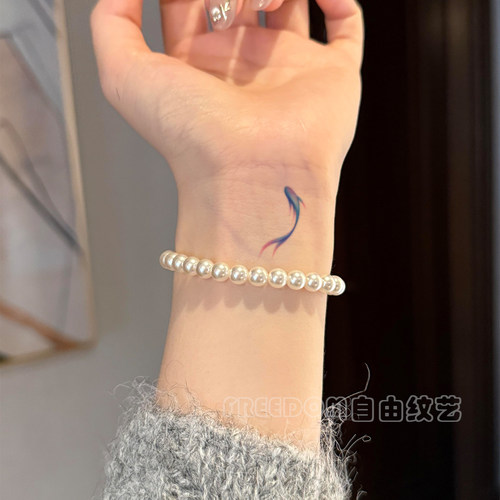 锦鲤纹身贴持久甜酷辣妹真实刺青