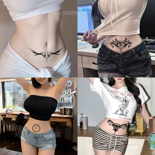 超性感魅魔草本果汁纹身贴半永久sm子宫小腹女性私处白虎贴纸防水