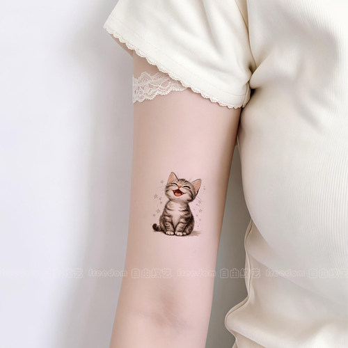 小猫咪纹身贴迷你可爱精致遮疤