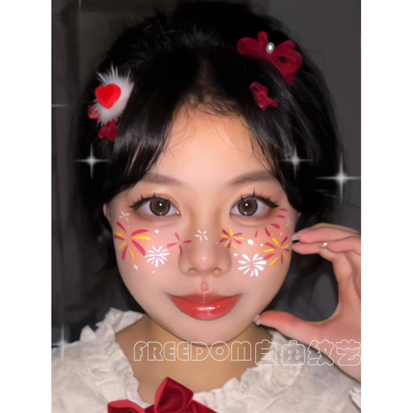 新年贴纸脸部烟花少女派对腮红妆纹身贴防水节日装扮拜年拍照道具,家居饰品,其他贴饰,淘宝优惠券,粉丝福利购,淘宝优惠卷