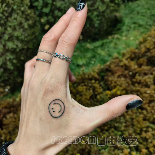 GD同款笑脸纹身贴小众仿真遮盖