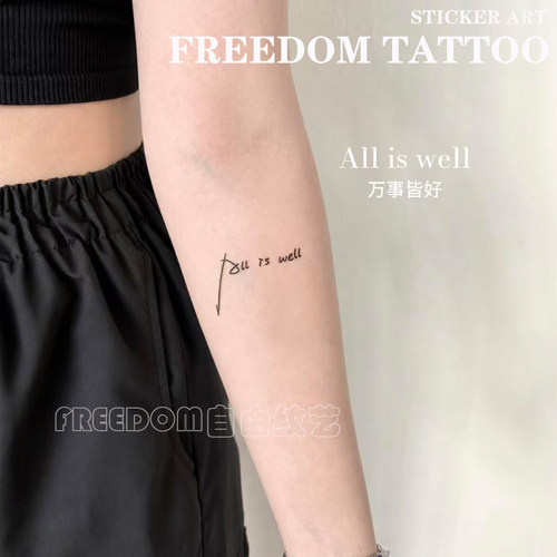 Alliswell英文草本纹身贴小众