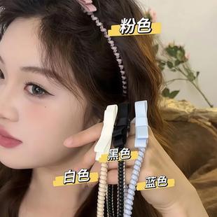 蝴蝶结电话线发圈发箍2025新款高级感扎头发发绳甜美百搭发带头饰