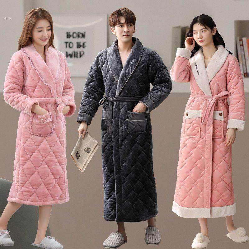 冬季法兰绒夹棉睡衣三层加厚情侣家居服女加长睡袍男珊瑚绒厚浴袍,女士内衣/男士内衣/家居服,睡袍/浴袍,淘宝优惠券,粉丝福利购,淘宝优惠卷