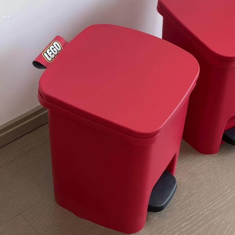 脚踏式垃圾桶红色家用客厅高颜值大号大容量卫生间个性创意带盖