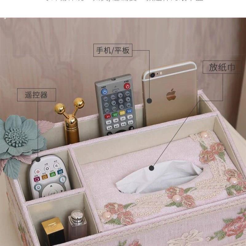 茶几收纳盒轻奢档次欧式简约客厅卫生纸盒创意多功能纸巾盒桌面茶