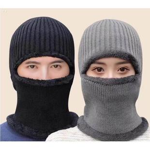 加绒加厚骑车一体帽子男女马虎帽冬季套头帽蒙面东北防风寒护耳朵