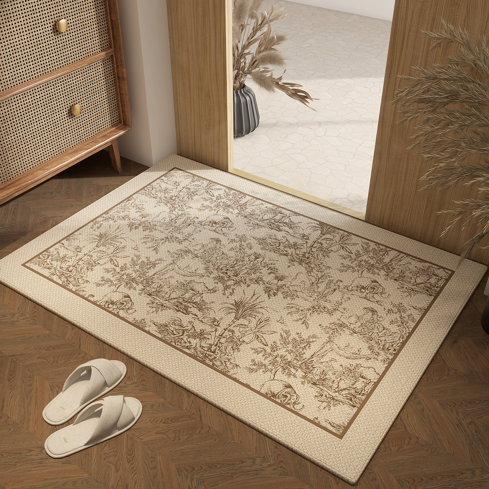 原木风入户门地毯2024新款防滑垫玄G关耐脏地垫可裁剪进门门口门,居家布艺,入户地垫,淘宝优惠券,粉丝福利购,淘宝优惠卷