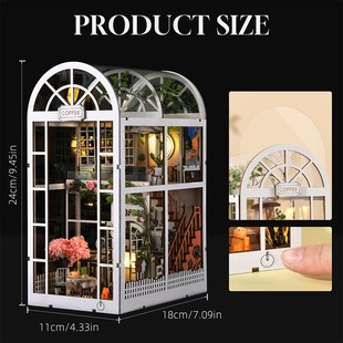 阳光咖啡房DIY手工小屋书v立艺术屋拼装模型微缩场景积木礼物玩具