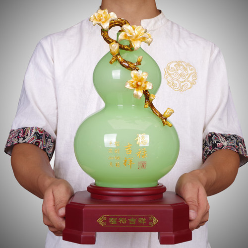福禄吉祥葫芦摆件琉璃招财客厅入户玄关博古架酒S柜装饰品乔迁礼