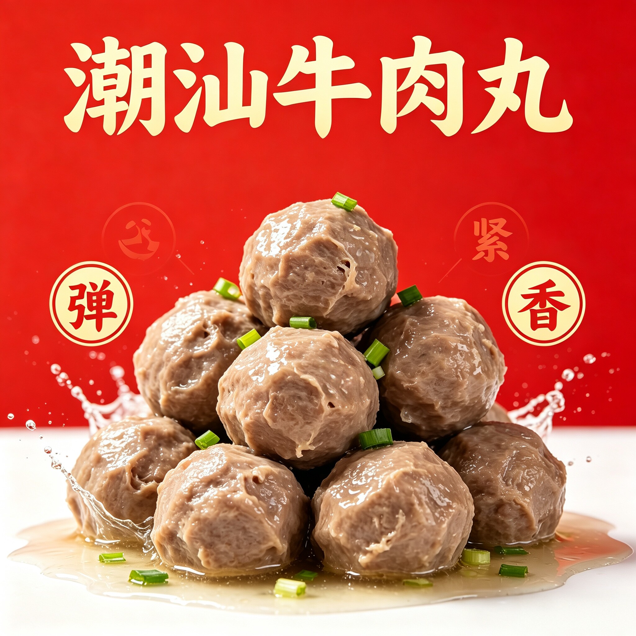 潮汕特产牛肉丸小吃火锅烧烤美食健身减肥餐商用撒尿筋麻辣烫丸子