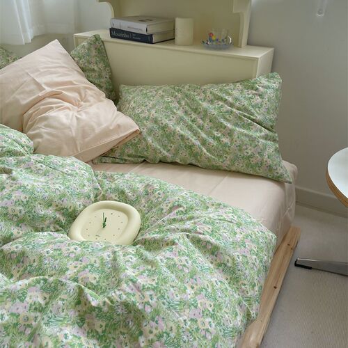 梨梦 不如看四季花海p ins小碎花纯棉四件套全棉床单被套床上用品