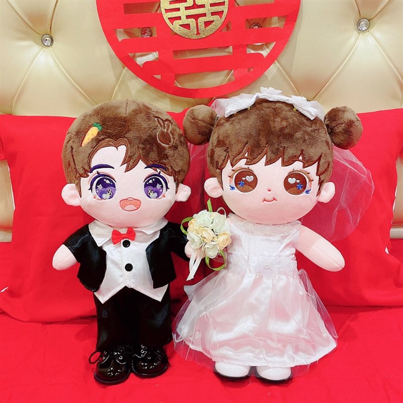 高档压床娃娃一对结婚新婚礼物送新人陪嫁床头摆件公仔玩偶情侣