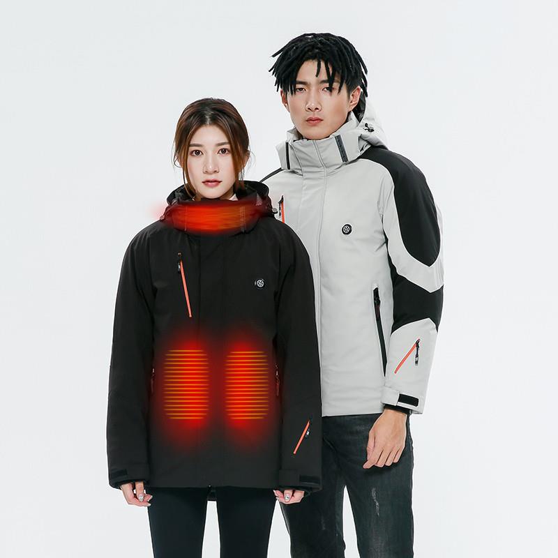 电热恒温棉服 男款加厚智能加热外套 充电羽绒棉衣自发热设计