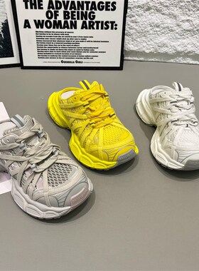 韩版个性黄色绑带半拖老r爹鞋女2025夏季新款百搭轻便休闲包头拖