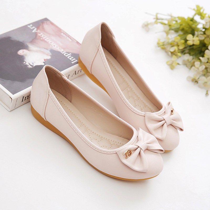 豆豆鞋女2025年新款春秋百搭妈妈鞋子浅口平底鞋软V皮软底防滑单,女鞋,浅口单鞋,淘宝优惠券,粉丝福利购,淘宝优惠卷