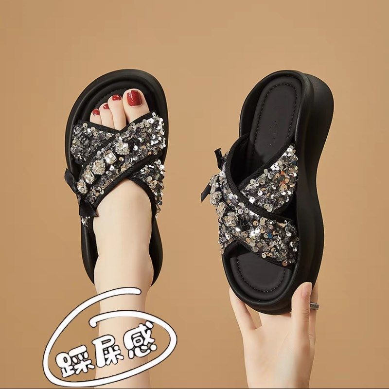 凉拖鞋女夏外穿2025新款厚底休闲沙滩凉鞋女士孕S妇软底一字拖41,女鞋,一字拖,淘宝优惠券,粉丝福利购,淘宝优惠卷