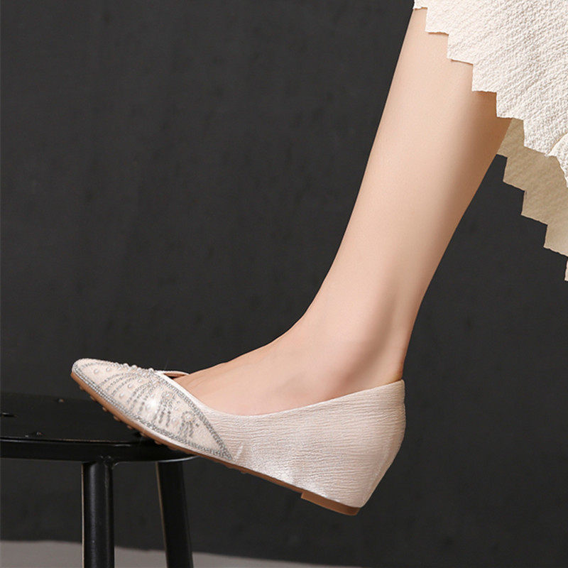 小码女鞋32f 33单鞋2023春季新款百搭水钻瓢鞋坡跟内增高豆豆鞋女,女鞋,乐福鞋（豆豆鞋）,淘宝优惠券,粉丝福利购,淘宝优惠卷