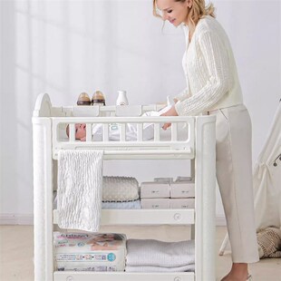 婴儿换洗台尿布台婴n儿护理台一体式宝宝换尿布台抚触洗澡婴儿床