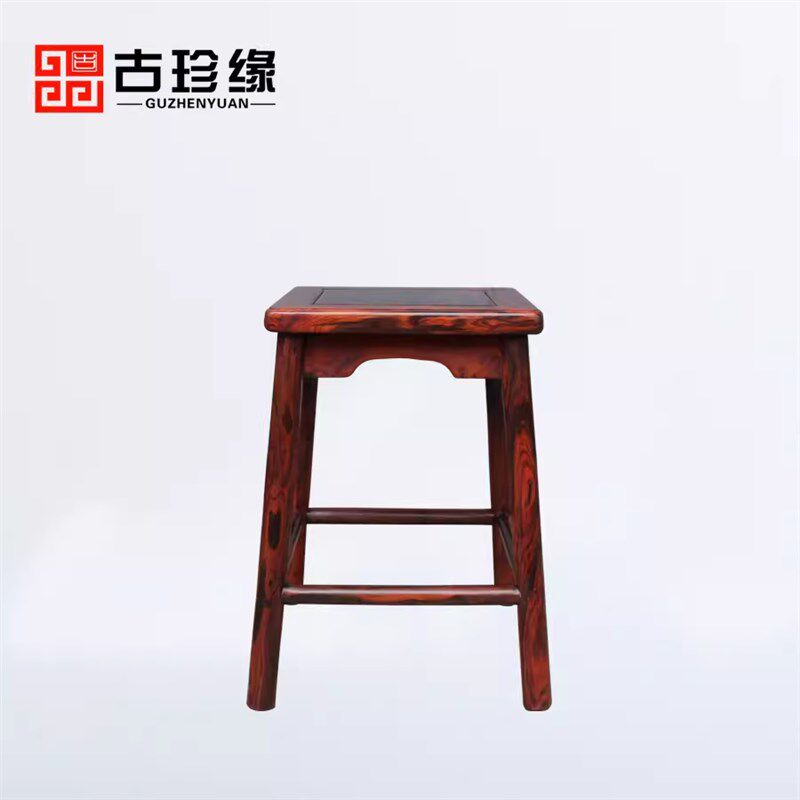 老挝大红酸e枝板凳方凳中式红木家具高凳实木餐凳独板打蜡交趾黄
