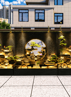 水幕墙假山流水屏风公司客厅别墅庭院落地M景观喷泉办公室装饰摆