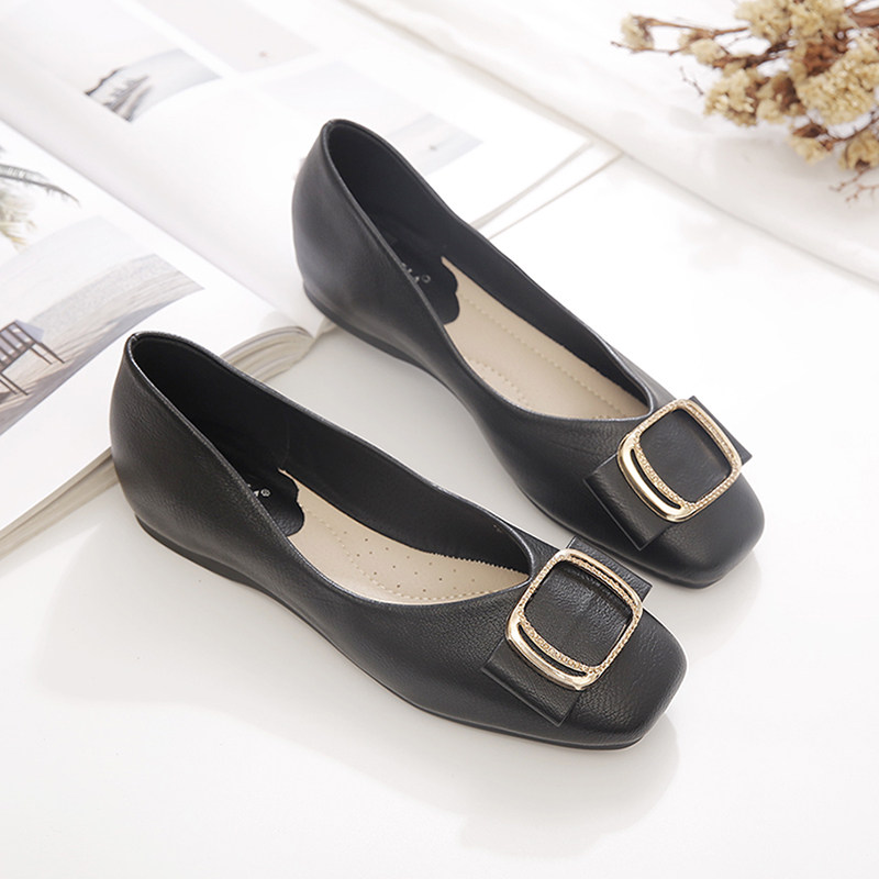 单鞋女平底鞋2024年春秋新款女鞋百搭浅口N妈妈鞋子软皮软底豆豆,女鞋,浅口单鞋,淘宝优惠券,粉丝福利购,淘宝优惠卷