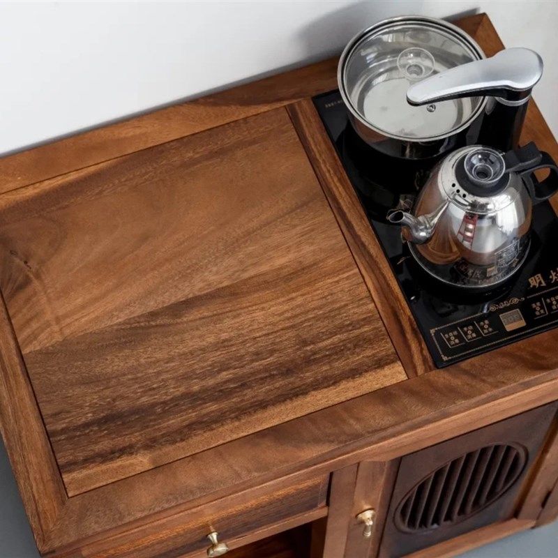 胡桃木茶水柜简约实木餐边柜新中C式可移动置物柜奥坎小茶车储物,商业/办公家具,办公茶水柜,淘宝优惠券,粉丝福利购,淘宝优惠卷