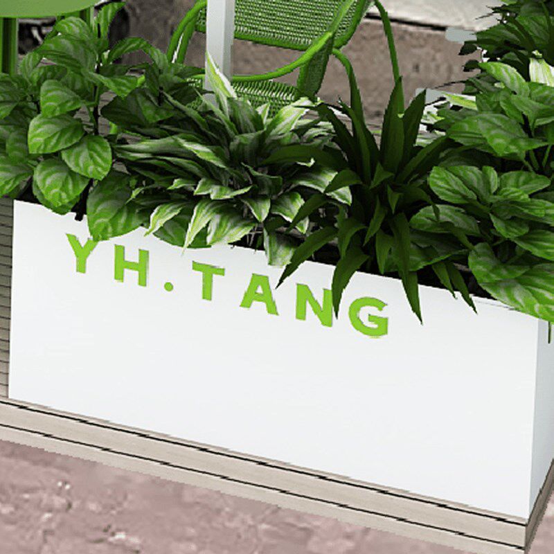 外摆隔断花箱奶茶店益禾堂户外花槽现代简约长方X形种植箱花坛