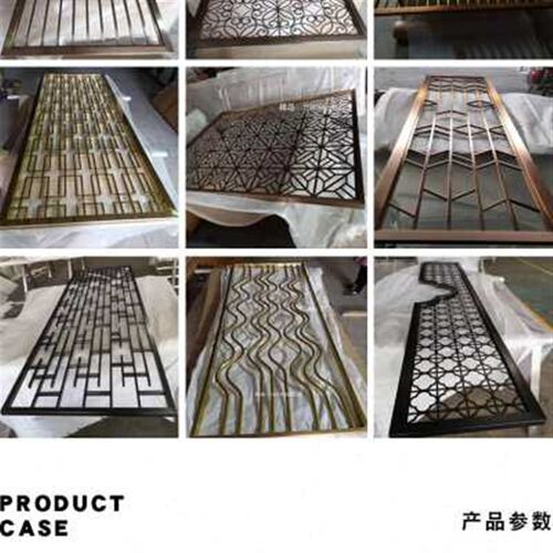 爆品厂促酒店售楼部不锈钢假山造型隔H断格栅装饰山峦屏风背景墙