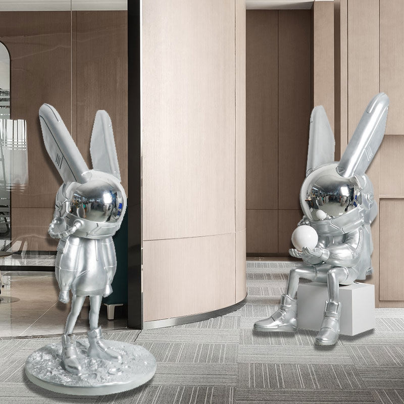 落地卡通太空月光兔雕塑样板间售楼处酒店前台家居客厅玄关大摆件,家居饰品,落地摆件,淘宝优惠券,粉丝福利购,淘宝优惠卷