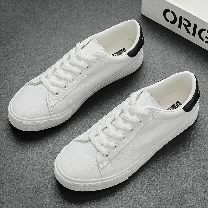 休闲男鞋韩版潮平板鞋2021w年秋季新款百搭超纤皮防水青年小白鞋,流行男鞋,休闲板鞋,淘宝优惠券,粉丝福利购,淘宝优惠卷