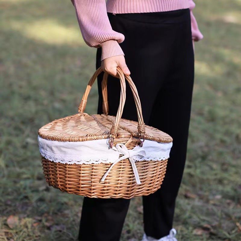 野餐篮子藤e编收纳筐装水果篮手提编织买菜收纳篮礼品篮户外篮子,收纳整理,购物篮,淘宝优惠券,粉丝福利购,淘宝优惠卷