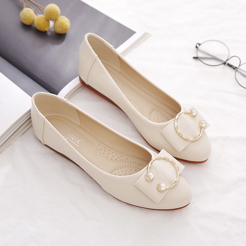 单鞋女平底鞋2025年春秋新款女鞋D子百搭豆豆鞋软底软皮防滑妈妈,女鞋,浅口单鞋,淘宝优惠券,粉丝福利购,淘宝优惠卷