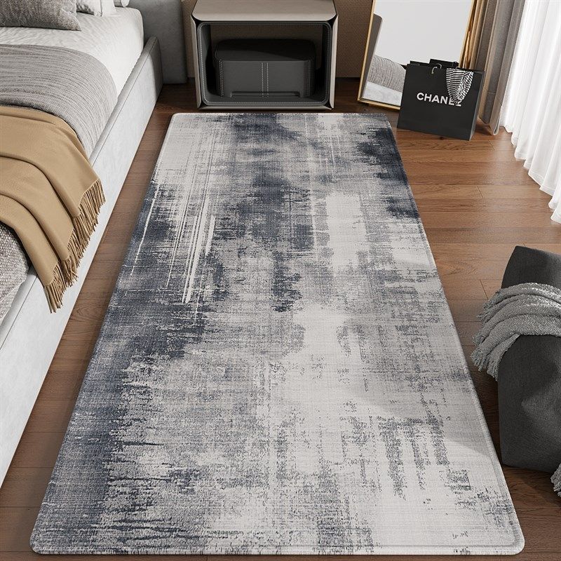 卧室床边毯黑色客厅地毯高级感y沙发茶几垫子长条防滑地垫脚垫免,居家布艺,床边毯,淘宝优惠券,粉丝福利购,淘宝优惠卷