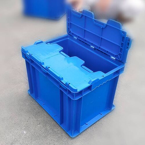 加厚标准可堆式物流周转箱v带盖塑料盒运输储物箱汽车配件箱收纳