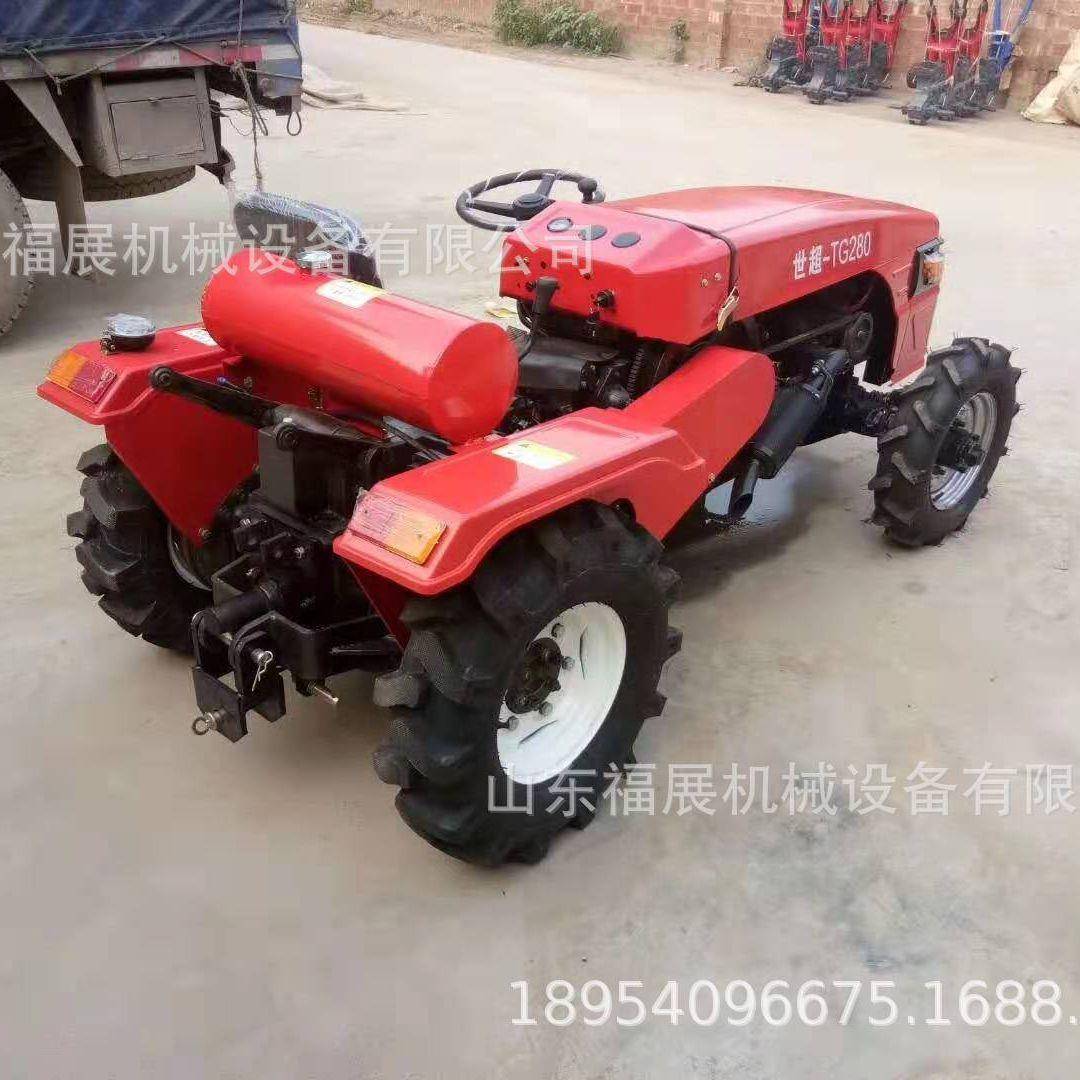 现货供应四轮拖拉机旋耕机大棚偏坐四驱果园开沟除草机果园专用