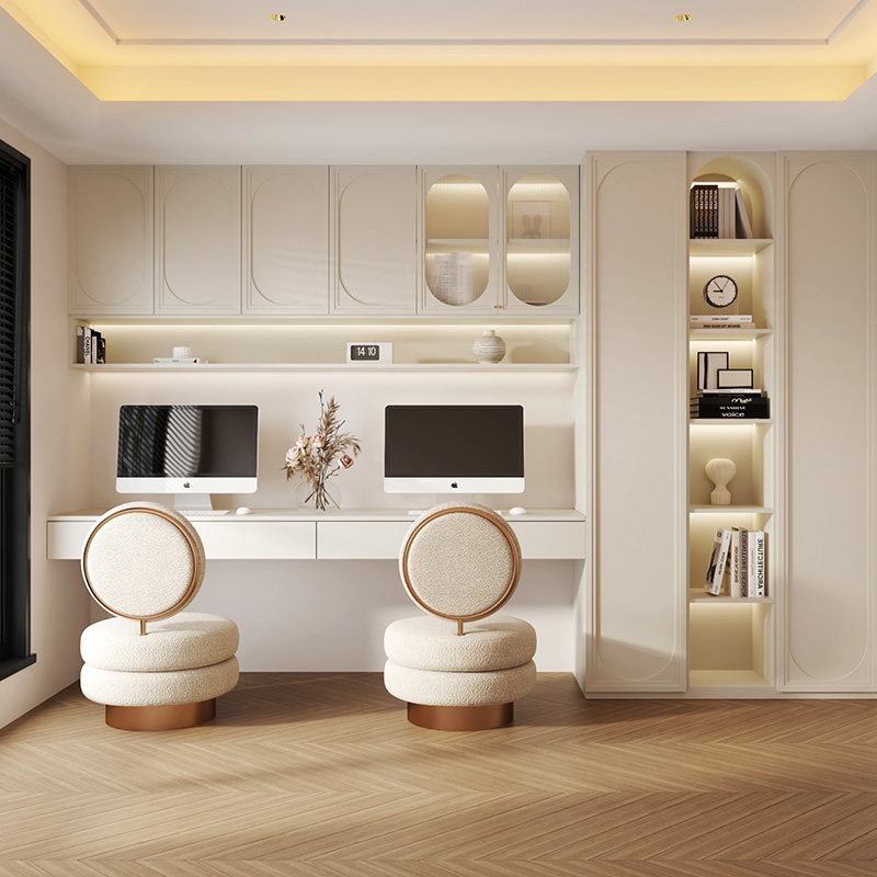 兔宝宝易装定制书柜NF房客厅改造设计卧室书桌一体办公学习,全屋定制,书房空间定制,淘宝优惠券,粉丝福利购,淘宝优惠卷