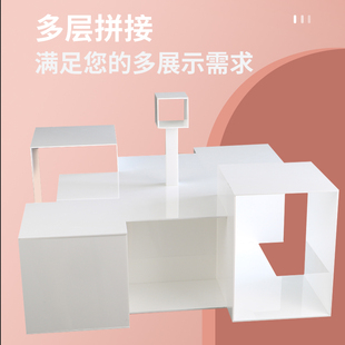 商务酒会多层冷餐甜品点心展示纯色摆台糕点陈列架