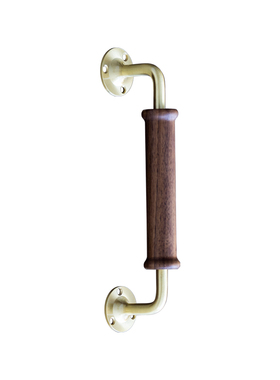 轴年olling im 胡桃木黄铜门把手 多用功能墙壁挂杆走廊扶拉手