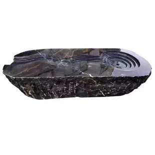 黑山石水钵假山流水庭院景观石天然鱼池流水造景园林大野山石