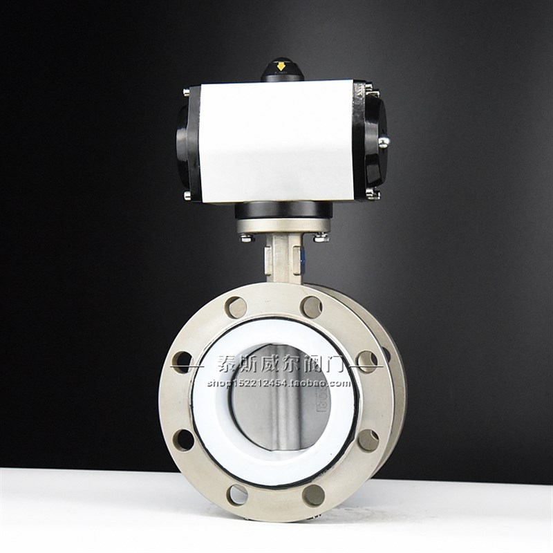 GT气动法兰式不锈钢四氟蝶 D1F-1RL 1L不锈钢蝶 DN 5