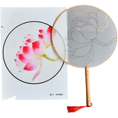 团扇绘画材料包工笔国画带图纸幼儿园手工活动暖场公司活动