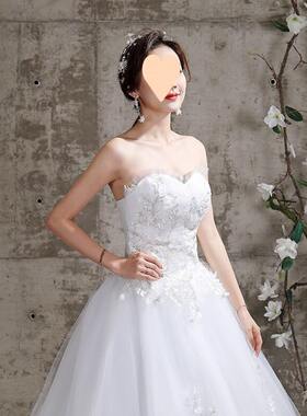 甄选抹胸主婚纱2024新款拖尾新娘结婚简约宫廷小个子中国风豪华轻