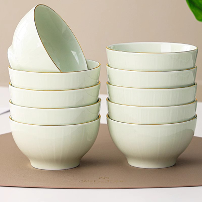 青瑶系列陶瓷饭碗家用汤碗釉下彩青色菜碗高颜值简约耐高温可微波