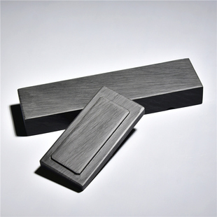 精品歙砚水波纹带盖砚台实用石头镇尺砚 石头镇尺砚台小楷