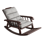 新实木紫金檀木懒椅客厅单沙发摇摇椅躺椅大阳台休