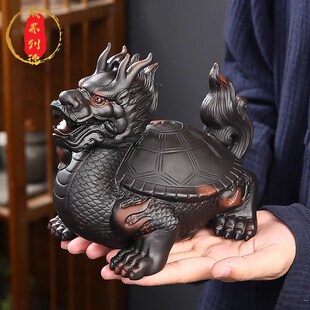 威弗列德紫陶招财龙龟茶宠养茶玩茶桌茶室装饰功夫茶具