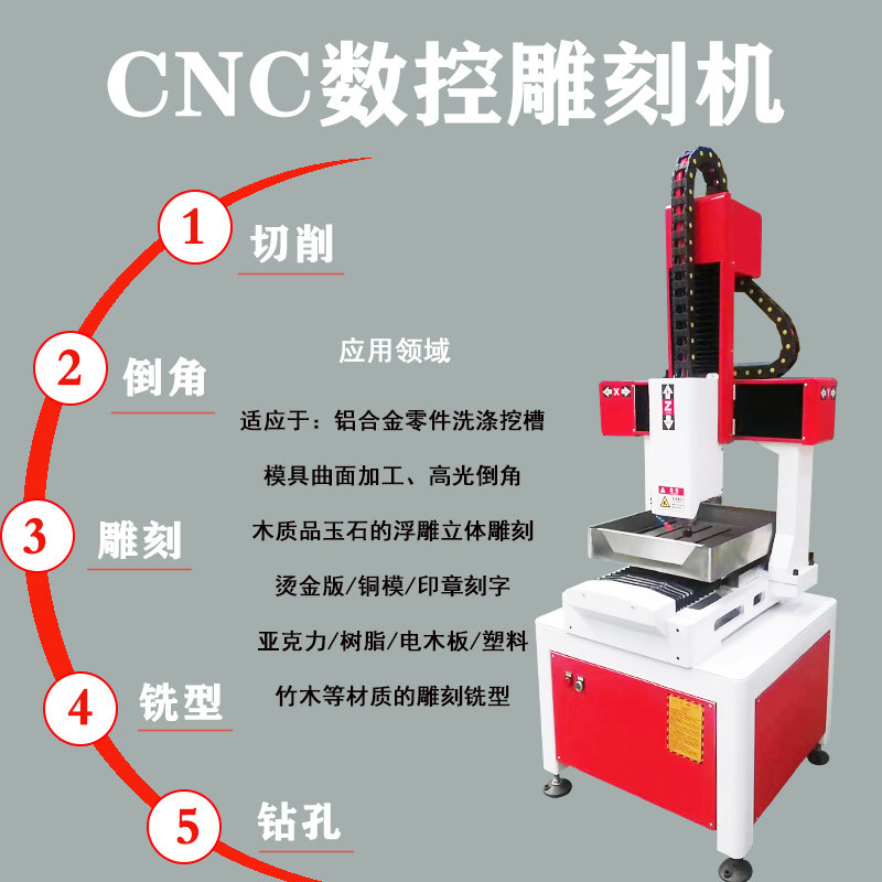 数控雕刻小型全自动木工玉金属铝铜章石精雕立体