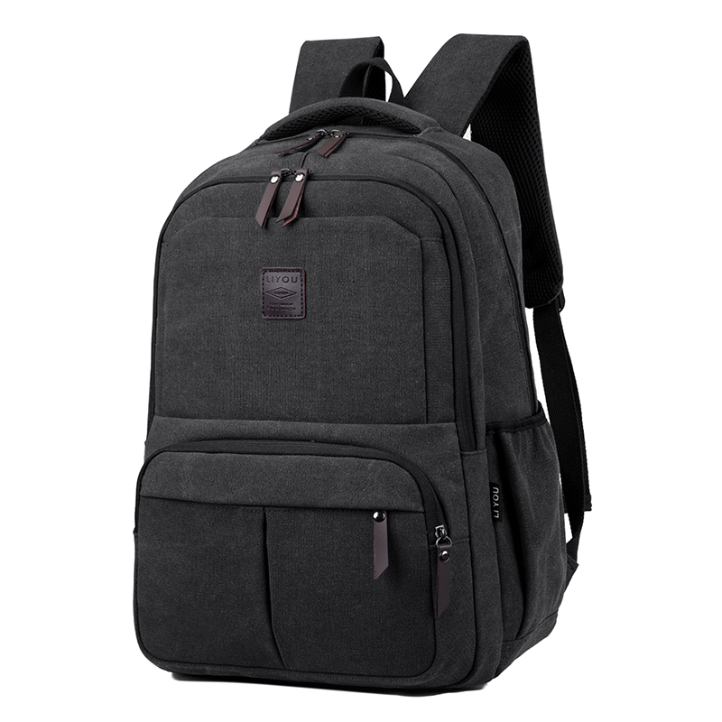 大号帆布双肩背包男士旅游行李包校园耐磨帆布书包学生男生多层包